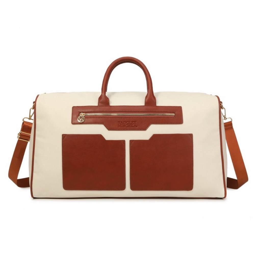 The Juliet is a canvas and faux leather weekender.